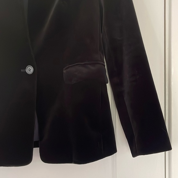 J. Crew Women’s 0P Black Velvet Blazer Single Front Button Lined - Picture 5 of 14